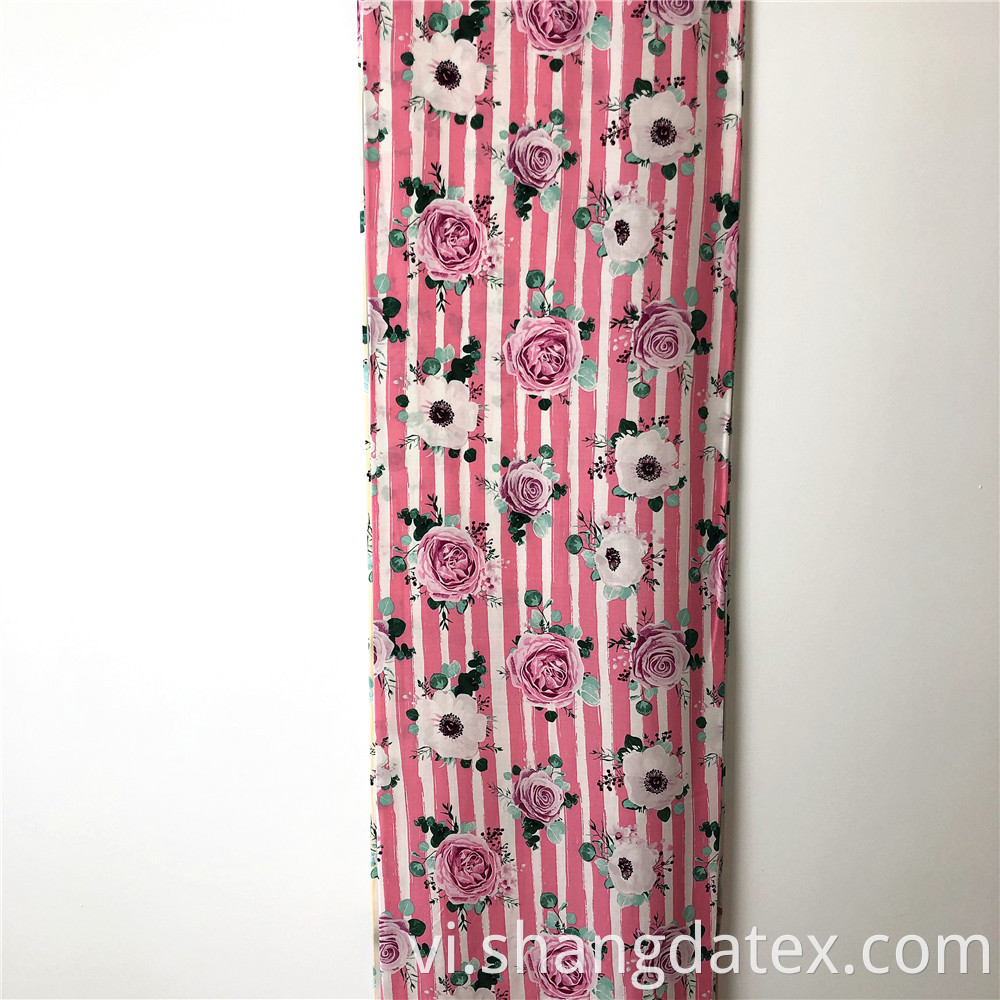 Rayon Print Stripe And Flower Design